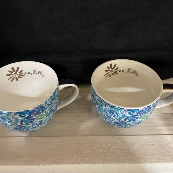 Lilly Pulitzer Blue and Green Floral Mugs - Picture 5 of 6